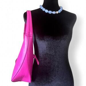 On 34th Hot Pink Faux Leather Shoulder Handbag Purse